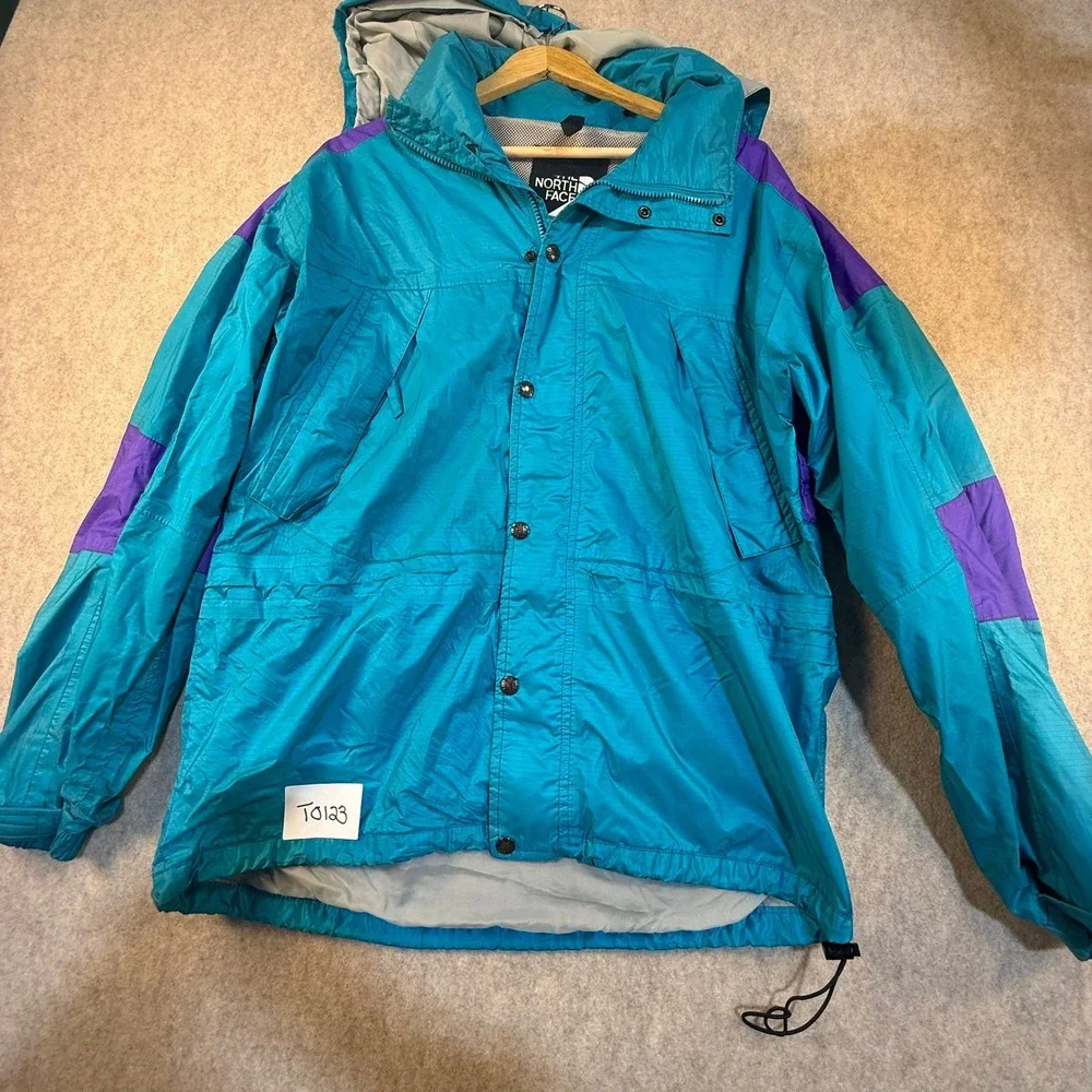 Vintage The North Face 90's Mountain Jacket Teal Purple‎ Colorblock Mens Medium